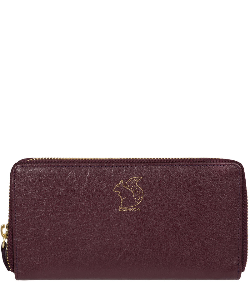 'Aisling' Plum Zip Round Leather Purse image 1