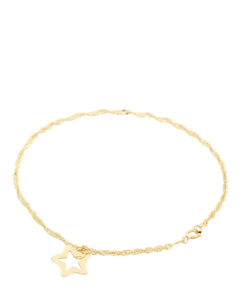 Gift Packaged 'Sandie' 9ct Yellow Gold Twist Curb Chain & Star Bracelet
