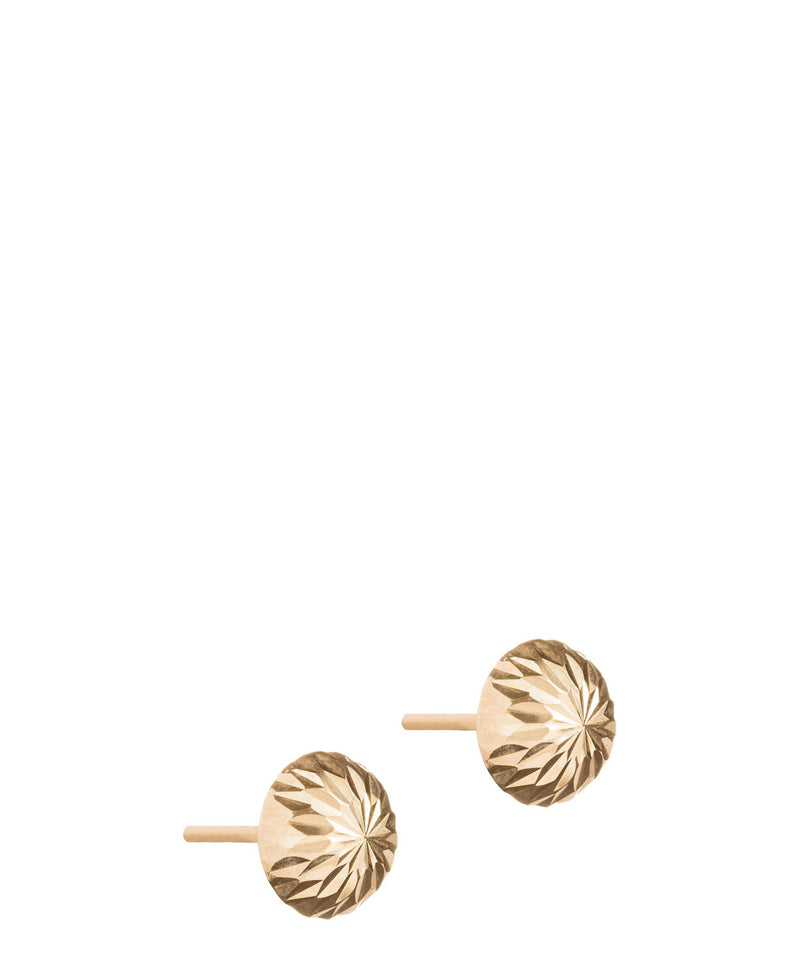 Gift Packaged 'Taelyn' 9ct Yellow Gold Diamond Cut Half Ball Stud Earrings