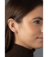 'Taelyn' 9ct yellow gold diamond cut half ball stud earrings image 2