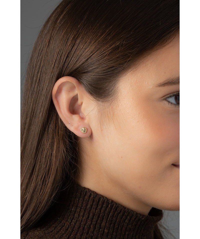 'Calista' Diamond Cut 9ct Yellow Gold Heart Earrings image 2