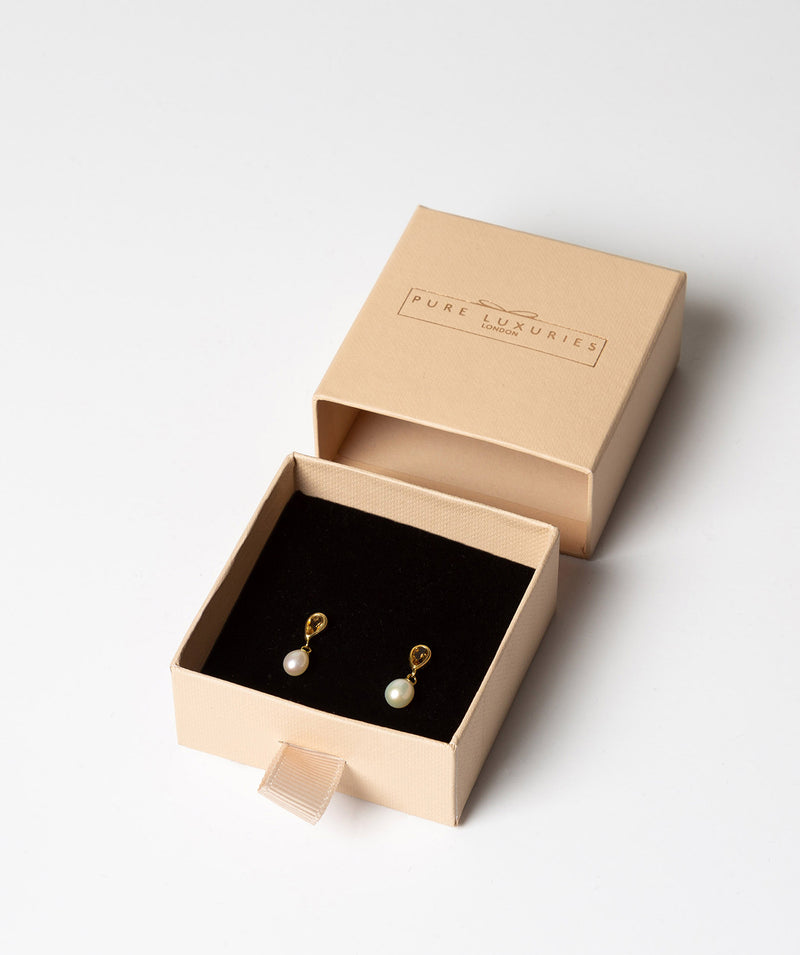 'Alize' 9-carat yellow gold, citrine & pearl earrings	 image 3