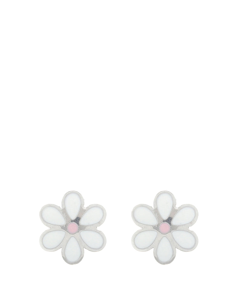 'Elspeth' 9ct White Gold Small Daisy Stud Earrings image 1