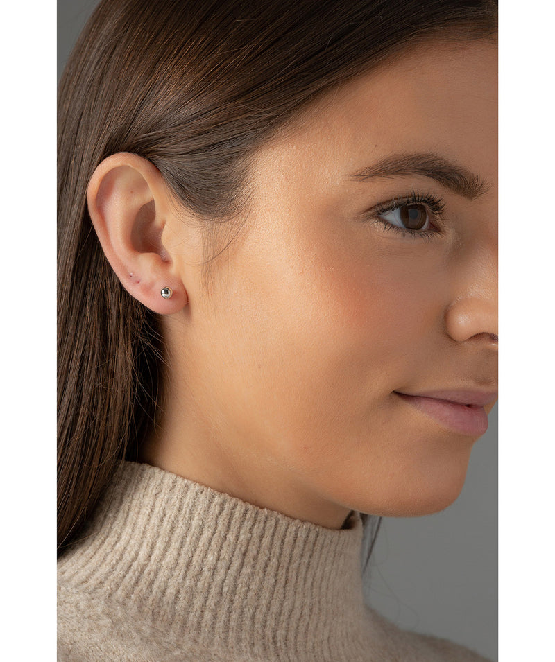'Janet' White Gold Ball Stud Earrings image 2