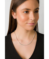 'Lillian' Sterling Silver Round Mirror Chain Necklace image 2
