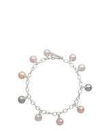 Gift Packaged 'Samaira' Multicoloured Pearl & Sterling Silver Bracelet
