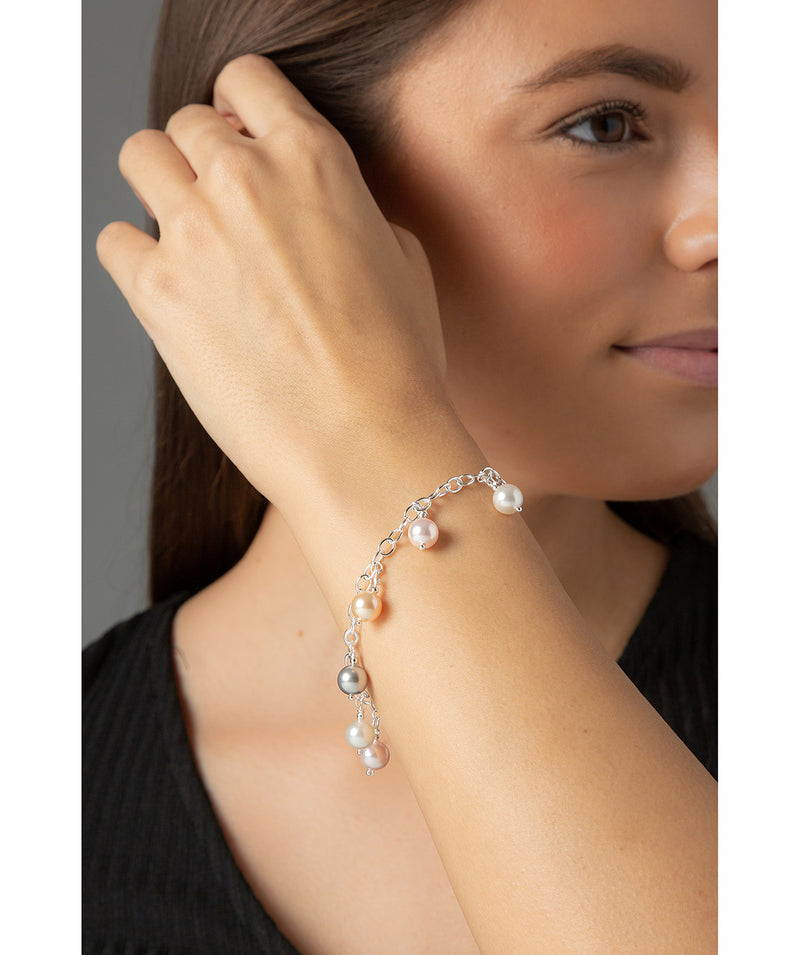 'Samaira' Multicoloured Pearl & Sterling Silver Bracelet image 2
