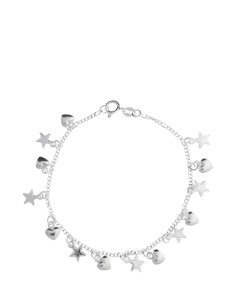 Gift Packaged 'Peggy' Sterling Silver Star & Heart Bracelet