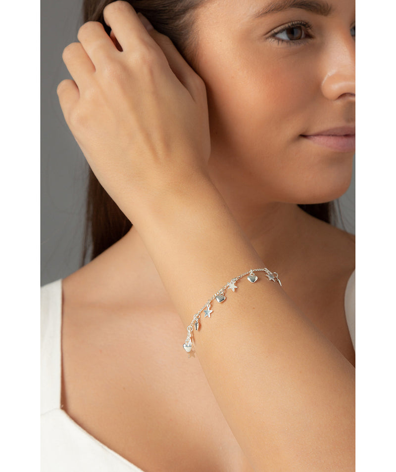 'Peggy' Sterling Silver Star & Heart Bracelet image 2