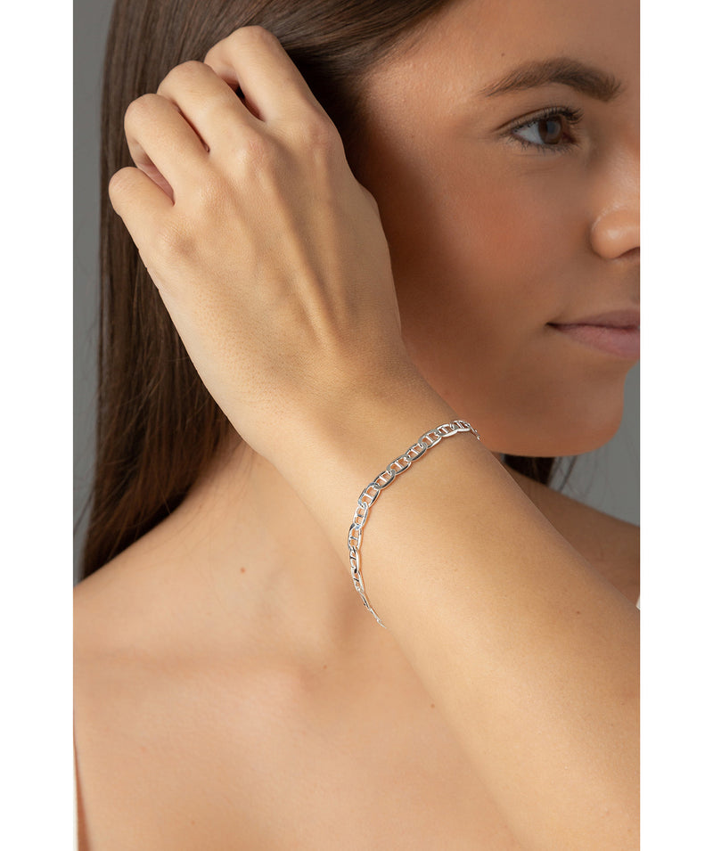 Gift Packaged 'Alex' Sterling Silver Flat Chain Bracelet