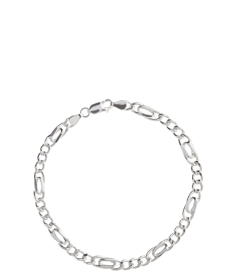 Gift Packaged 'Pollyanna' Sterling Silver Figaro Chain Bracelet