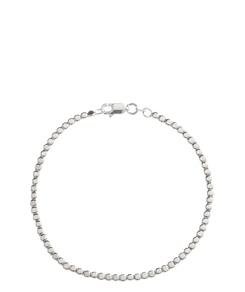 Gift Packaged 'Portia' Sterling Silver Square Bead Bracelet