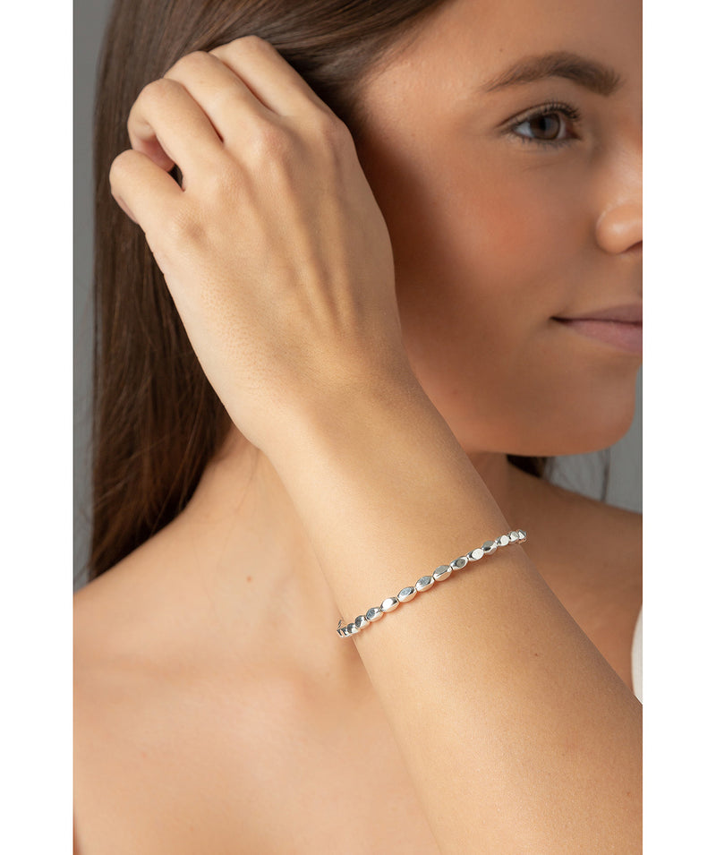 'Priya' Sterling Silver Rectangular Bead Bracelet image 2