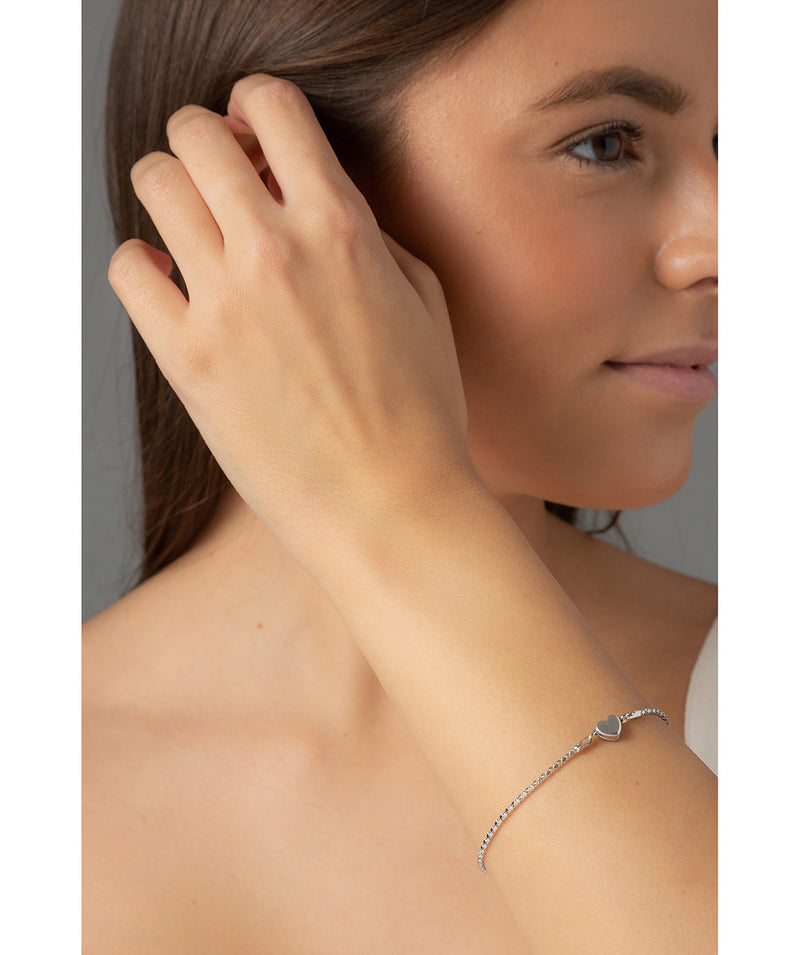 'Helen' Sterling Silver Magnetic Heart Bracelet Pure Luxuries London