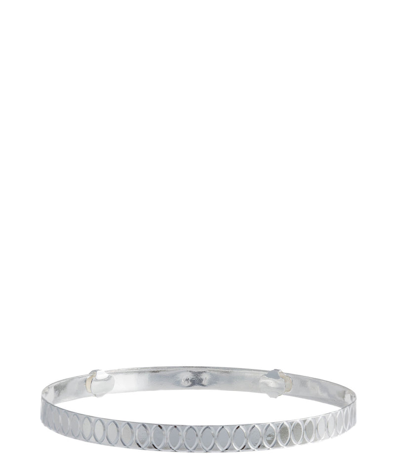 Gift Packaged 'Ria' Oval Engraved Sterling Silver Bangle