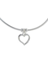 Gift Packaged 'Roxanne' Sterling Silver & Cubic Zirconia Heart Charm Bangle