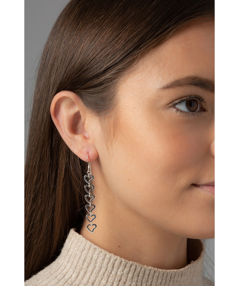 'Rosalie' Sterling Silver Heart Drop Earrings image 5