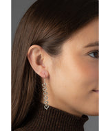 'Rosalie' Sterling Silver Heart Drop Earrings image 2
