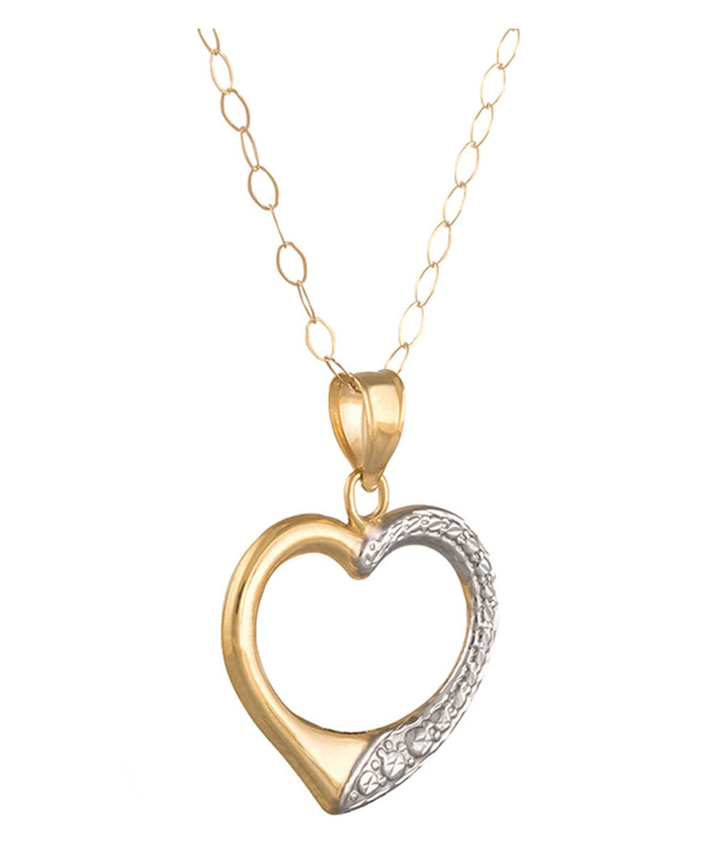 Gift Packaged 'Safiya' 9ct Yellow & White Gold Heart Necklace
