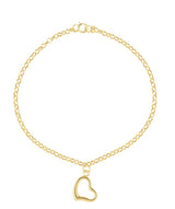 Gift Packaged 'Mandisa' 9ct Yellow Gold Heart Charm Bracelet