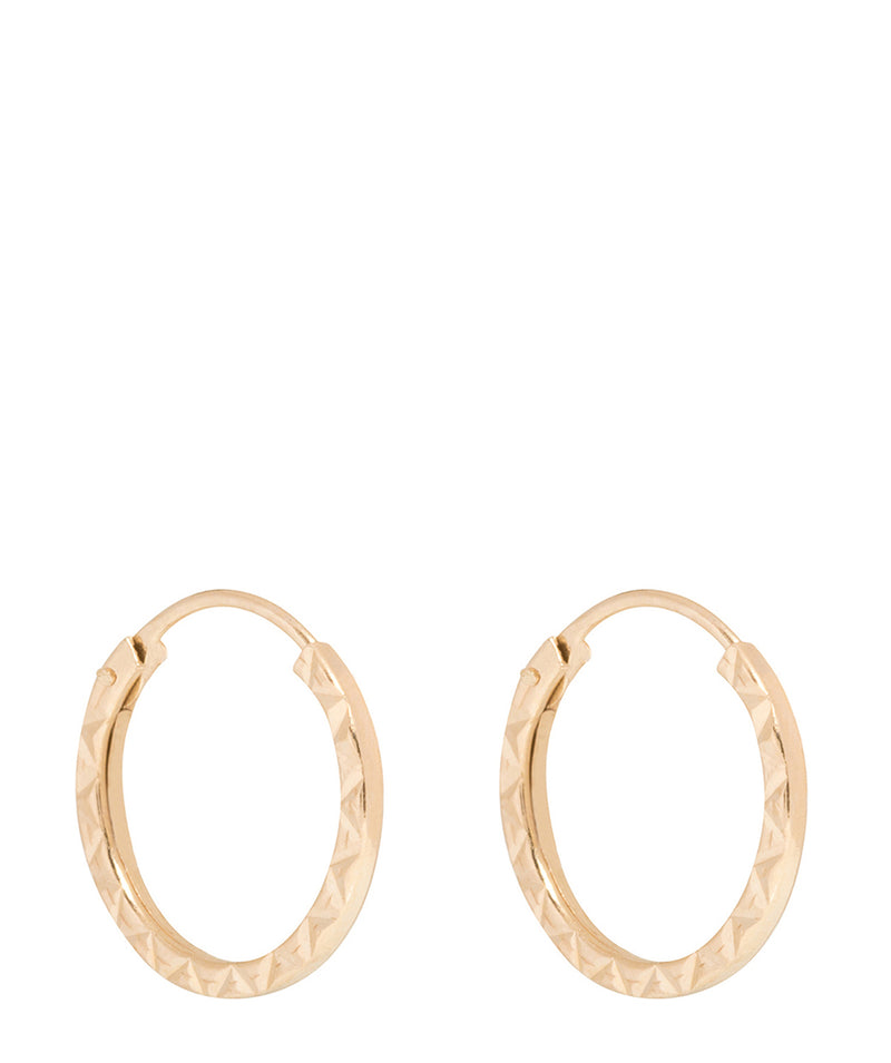 'Mahtab' 9-Carat Yellow Gold Diamond Cut Hoop Earrings Pure Luxuries London