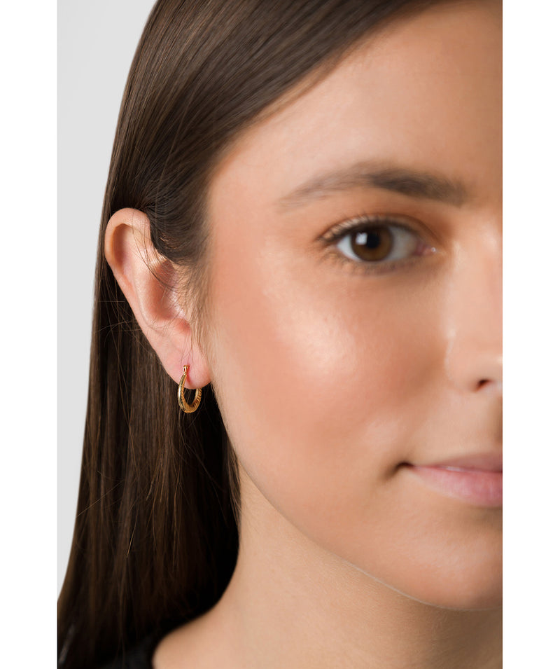 'Adisa' 9ct Gold Patterned Creole Earrings Pure Luxuries London