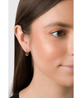 'Nadine' 9ct Yellow Gold Textured Creole Earrings image 2