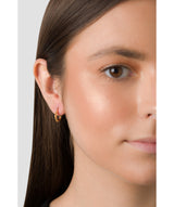 'Veronique' 9ct Yellow Gold Patterned Creole Earrings image 2