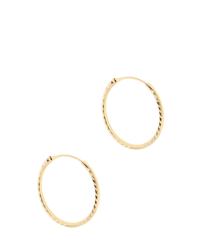 'Roanne' 9ct Gold Lightweight Diamond Cut Hoop Earrings image 1