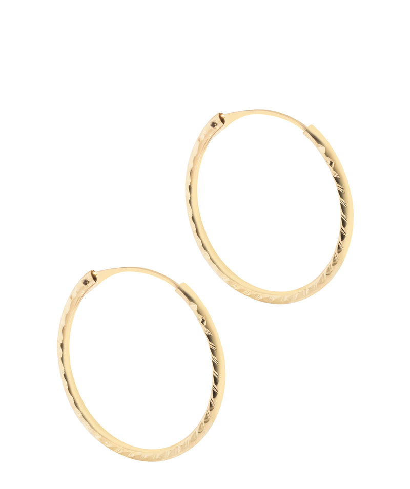 ''Rochefort' 9ct Yellow Gold Diamond Cut Hoop Earrings image 1