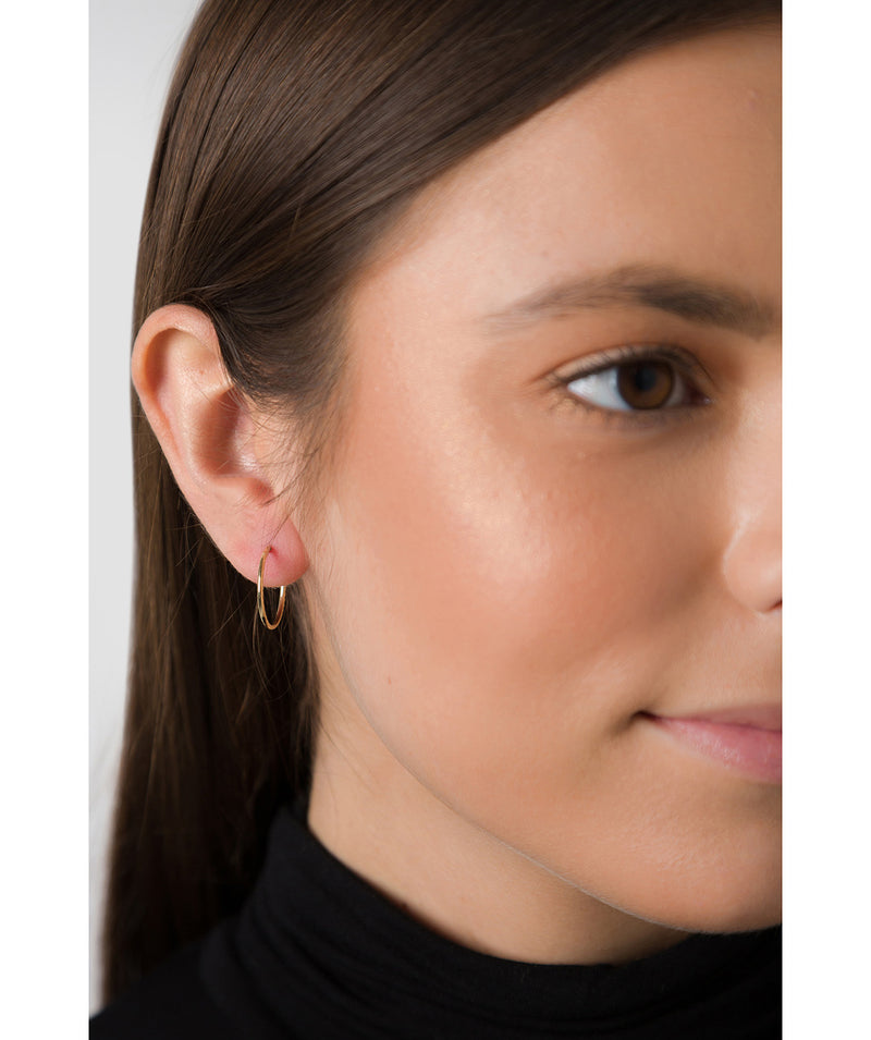 ''Rochefort' 9ct Yellow Gold Diamond Cut Hoop Earrings image 2