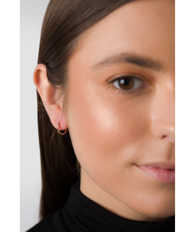 'Tilda' 9ct Yellow Gold Diamond Cut Hoop Earrings image 2