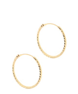 'Yvonne' 9ct Gold Diamond Cut Lightweight Hoop Earrings Pure Luxuries London