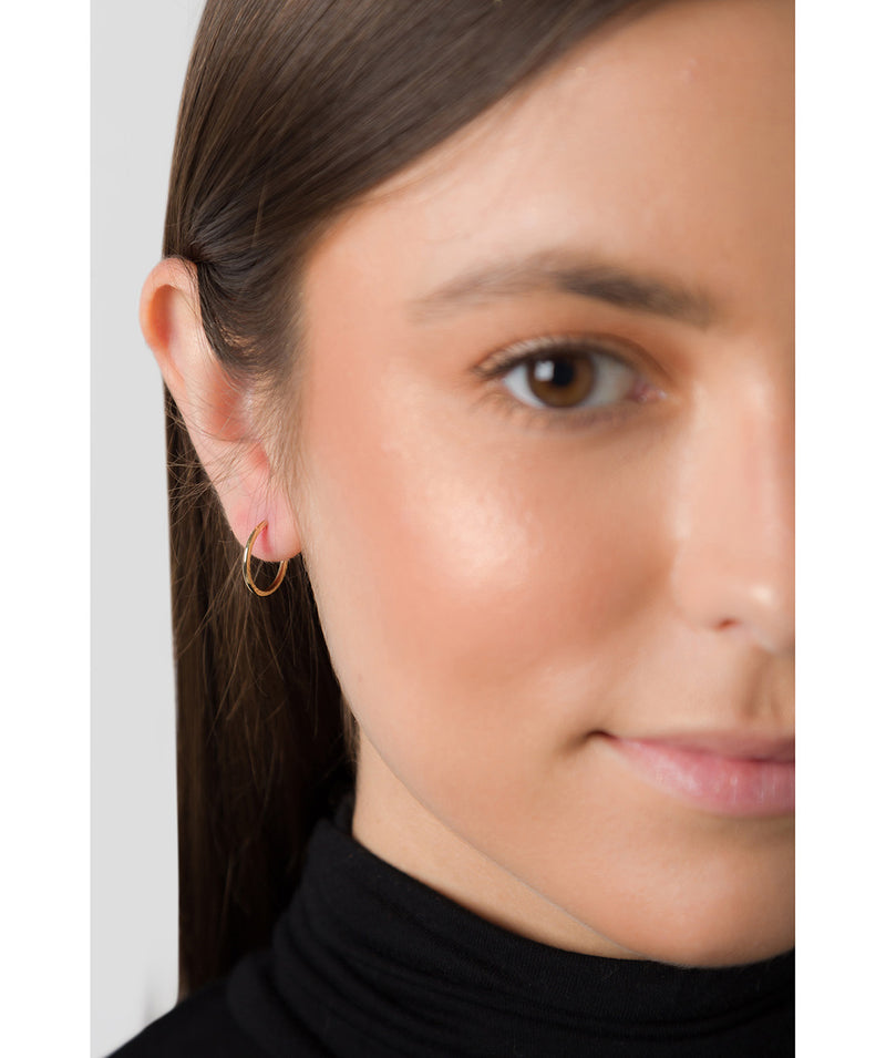 'Yvonne' 9ct Gold Diamond Cut Lightweight Hoop Earrings Pure Luxuries London