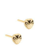 'Calida' 9ct Gold Diamond Cut Heart Stud Earrings image 1