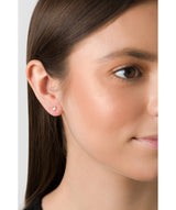 'Calida' 9ct Gold Diamond Cut Heart Stud Earrings image 2