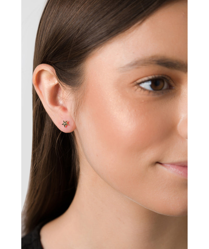 'Carmen' 9ct Yellow Gold Diamond Cut Star Stud Earrings image 2