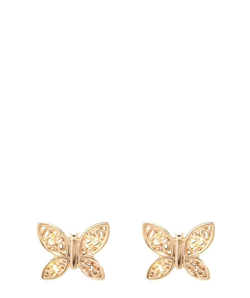 'Parisa' 9-Carat Yellow Gold Butterfly Stud Earrings image 1