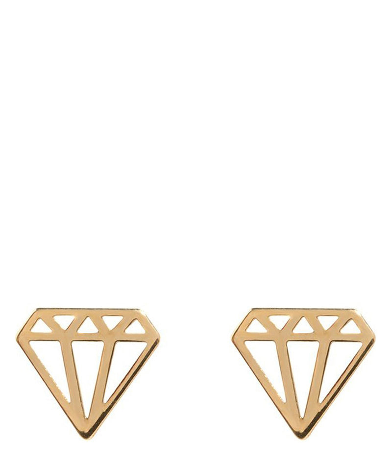 'Natania' 9-Carat Yellow Gold Diamond Silhouette Earrings Pure Luxuries London