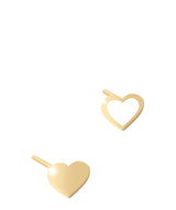 'Rafaella' 9ct Gold Mismatched Heart Stud Earrings image 1