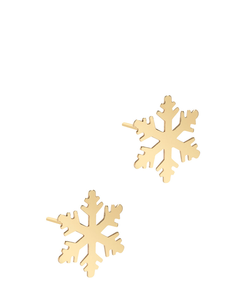 'Benicia' 9ct Gold Snowflake Stud Earrings Pure Luxuries London