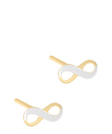 'Jolan' 9ct Gold 2-Tone Infinity Stud Earrings image 1