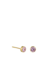 'Dakarai' 9-Carat Yellow Gold & Pink Cubic Zirconia Stud Earrings image 1