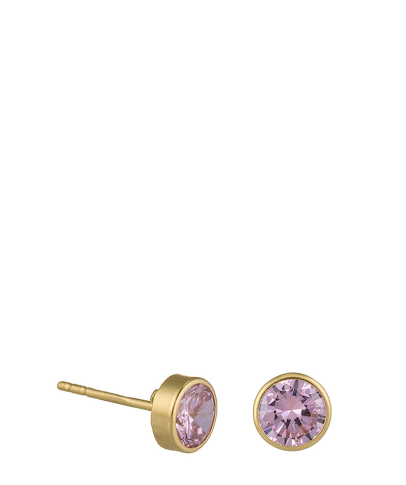 'Christiane' 9-Carat Yellow Gold & Pink Cubic Zirconia Earrings image 1