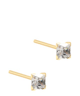'Baya' 9ct Gold Square Cubic Zirconia Stud Earrings image 1