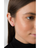 'Baya' 9ct Gold Square Cubic Zirconia Stud Earrings image 2