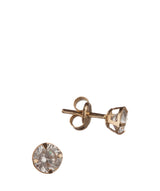'Adele' 9-carat yellow gold & 4mm cubic zirconia earrings Pure Luxuries London