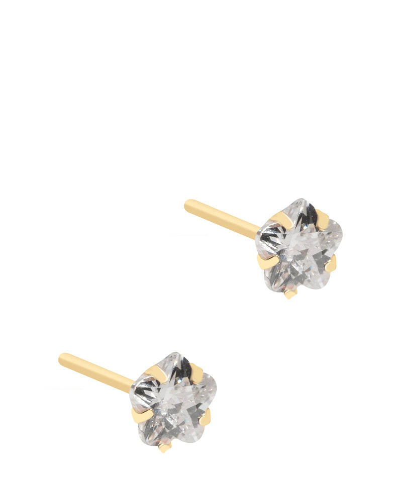 'Rubi' 9ct Gold Cubic Zirconia Flower Stud Earrings image 1