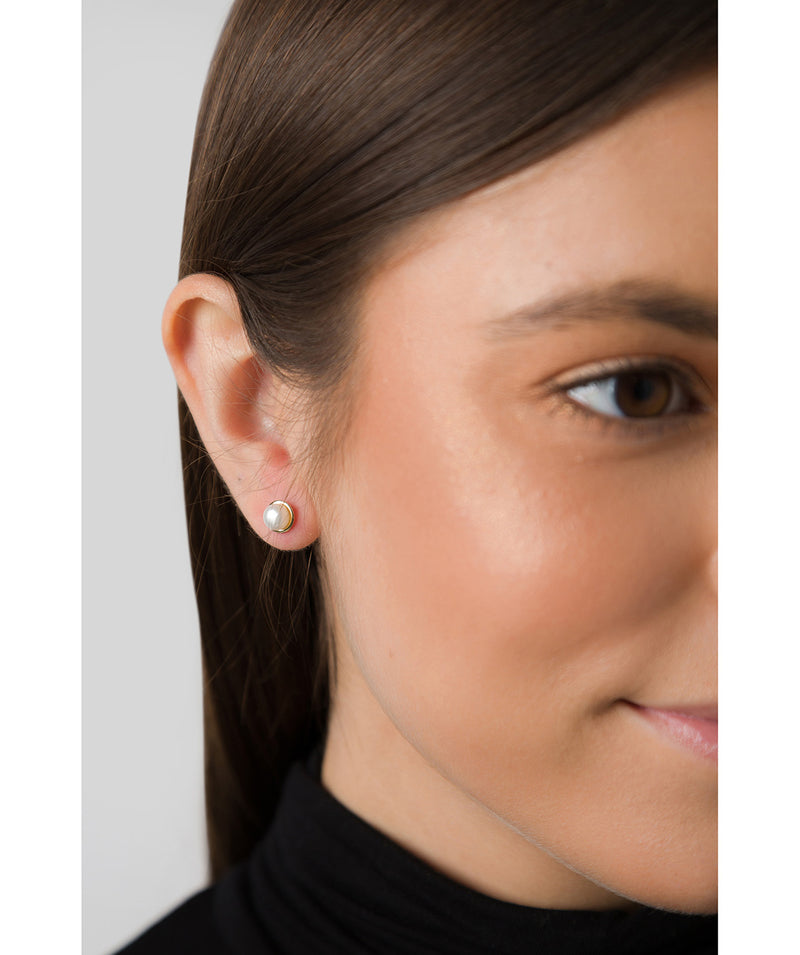 'Pepita' 9ct Gold Pearl Stud Earrings image 2