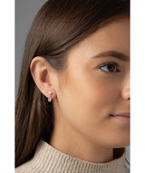'Rehema' 9-Carat Yellow Gold, Cubic Zirconia & Pink Crystal Drop Earrings image 2